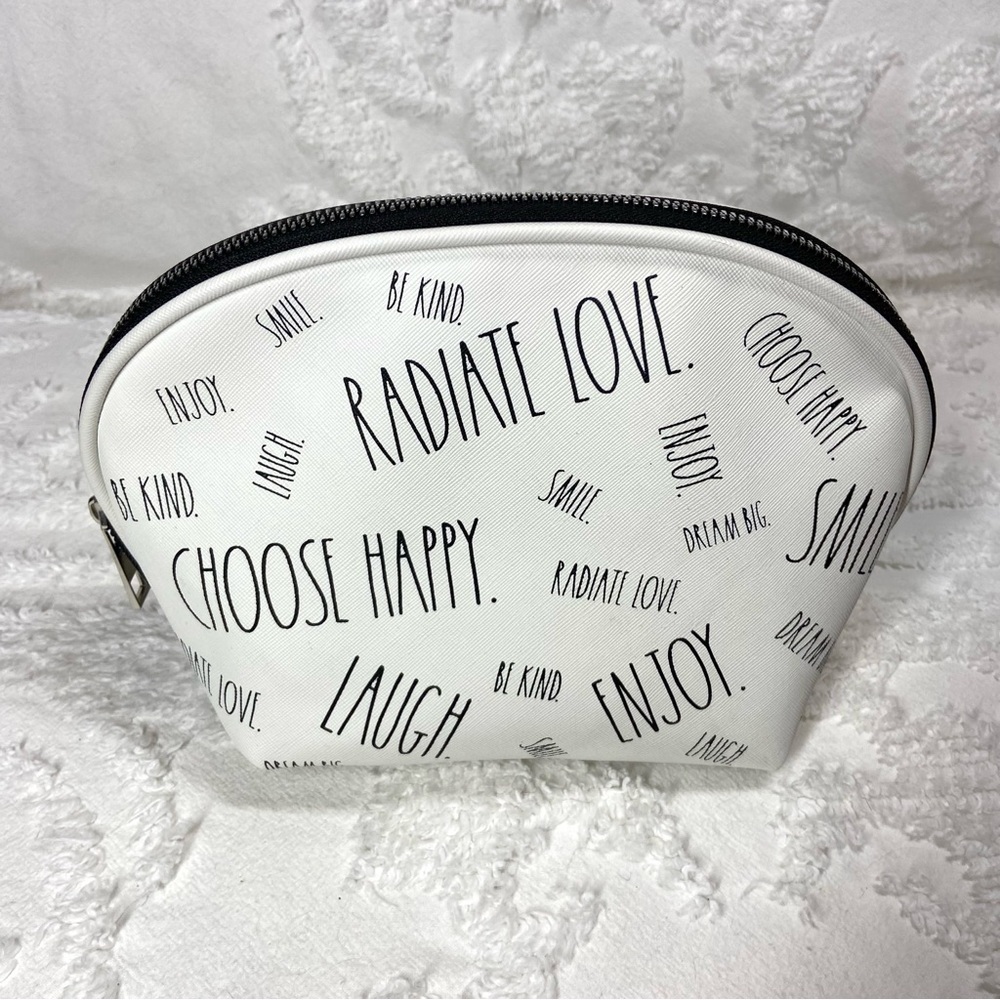 RAE DUNN Cosmetic Bag Black & White Full Print Sublimation Print Travel Organize